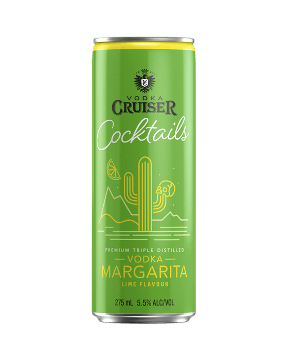 Vodka Cruiser Cocktails Lime Margarita Cans 275mL