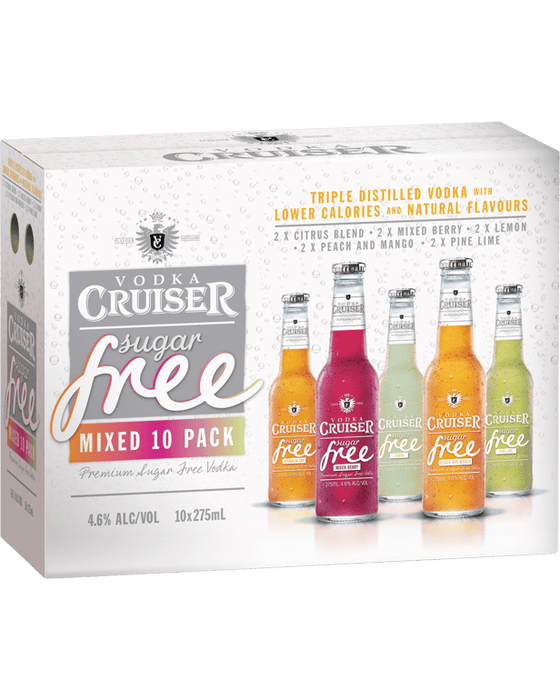 Vodka Cruiser Sugar Free Mixed 10 Pack 275mL