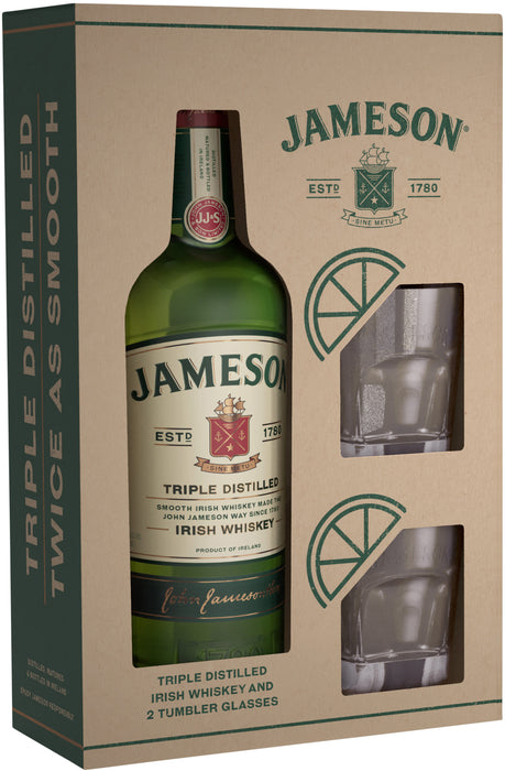 Jameson Irish Whiskey 700mL & Highball Glass PK